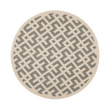 Courtyard Gray and Bone 5'3" x 5'3" Round Outdoor Area Rug