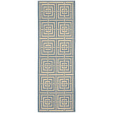 Courtyard Blue and Bone 2'3" x 6'7" Runner Outdoor Area Rug