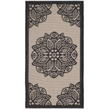 Courtyard Beige and Black 2' x 3'7" Sisal Weave Outdoor Area Rug