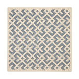 Courtyard Blue and Bone 5'3" x 5'3" Square Outdoor Area Rug