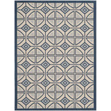 Courtyard Beige and Navy 4' x 5'7" Sisal Weave Outdoor Area Rug