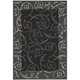 Courtyard Black and Sand 2'7" x 5' Outdoor Area Rug