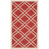 Courtyard Red and Bone 2'7" x 5' Sisal Weave Outdoor Area Rug