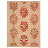 Courtyard Natural and Red 2' x 3'7" Outdoor Area Rug