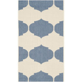 Courtyard Beige and Blue 2' x 3'7" Outdoor Area Rug