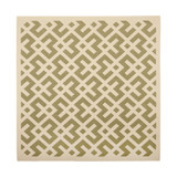 Courtyard Green and Bone 5'3" x 5'3" Square Outdoor Area Rug