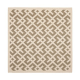Courtyard Brown and Bone 5'3" x 5'3" Square Outdoor Area Rug