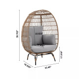 33.46" Spezia Steel Polyester Upholstered Freestanding Egg Chair
