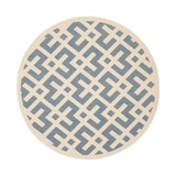 Courtyard Blue and Bone 7'10" x 7'10" Round Outdoor Area Rug