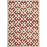 Courtyard Red and Bone 4' x 5'7" Outdoor Area Rug