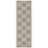 Courtyard Anthracite and Beige 2'3" x 10' Sisal Weave Runner Outdoor Area Rug