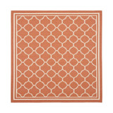 Courtyard Terracotta and Bone 5'3" x 5'3" Sisal Weave Square Outdoor Area Rug