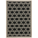 Courtyard Black and Beige 4' x 5'7" Outdoor Area Rug