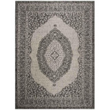 Courtyard Light Gray and Black 8' x 11' Sisal Weave Outdoor Area Rug