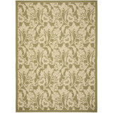 Courtyard Green and Creme 6'7" x 9'6" Outdoor Area Rug