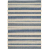 Courtyard Beige and Blue 4' x 5'7" Sisal Weave Outdoor Area Rug