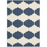 Courtyard Beige and Navy 4' x 5'7" Outdoor Area Rug