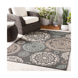 Alfresco ALF-9668 Black 5'3" x 7'6" Area Rug, Indoor/Outdoor