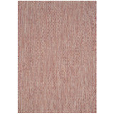 Courtyard Red and Beige 6'7" x 9'6" Sisal Weave Outdoor Area Rug