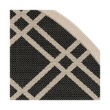 Courtyard Black and Beige 7'10" x 7'10" Sisal Weave Round Outdoor Area Rug