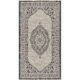 Courtyard Light Gray and Black 2'7" x 5' Sisal Weave Outdoor Area Rug