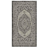Courtyard Light Gray and Black 2'7" x 5' Sisal Weave Outdoor Area Rug