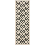 Courtyard Black and Beige 2'3" x 10' Sisal Weave Runner Outdoor Area Rug