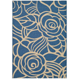 Courtyard Blue and Beige 8' x 11' Outdoor Area Rug