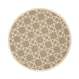 Courtyard Brown and Beige 5'3" x 5'3" Round Outdoor Area Rug