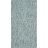 Courtyard Aqua 2'7" x 5' Outdoor Area Rug