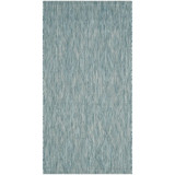 Courtyard Aqua 2'7" x 5' Outdoor Area Rug