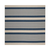 Courtyard Navy and Beige 7'10" x 7'10" Sisal Weave Square Outdoor Area Rug