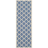 Courtyard Blue and Beige 2'3" x 12' Sisal Weave Runner Outdoor Area Rug