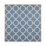 Courtyard Blue and Beige 7'10" x 7'10" Sisal Weave Square Outdoor Area Rug