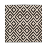 Alfresco ALF-9639 Black 8'9" Square Area Rug, Indoor/Outdoor