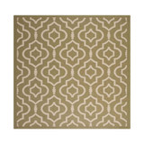 Courtyard Green and Beige 7'10" x 7'10" Sisal Weave Square Outdoor Area Rug