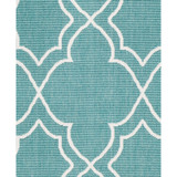 Alfresco ALF-9653 Teal 8'9" Round Area Rug, Indoor/Outdoor