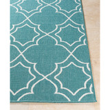 Alfresco ALF-9653 Teal 8'9" Round Area Rug, Indoor/Outdoor