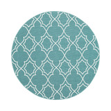 Alfresco ALF-9653 Teal 8'9" Round Area Rug, Indoor/Outdoor