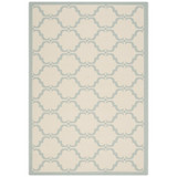 Courtyard Beige and Aqua 4' x 5'7" Sisal Weave Outdoor Area Rug