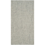 Courtyard Gray and Turquoise 2'7" x 5' Sisal Weave Outdoor Area Rug