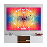Modern and Contemporary 3 Panels Metal Wall Clock
