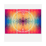Modern and Contemporary 3 Panels Metal Wall Clock