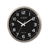 16" Stainless Steel Atomic Clock with Black dial