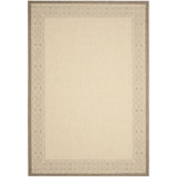 Courtyard Natural and Brown 6'7" x 6'7" Square Outdoor Area Rug