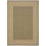 Courtyard Dark Beige and Beige 6'7" x 9'6" Outdoor Area Rug