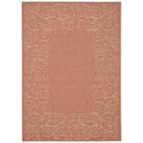 Courtyard Terracotta and Beige 8' x 11' Outdoor Area Rug