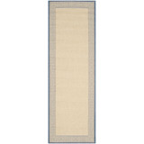 Courtyard Natural and Blue 2'3" x 10' Runner Outdoor Area Rug