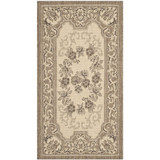 Courtyard Creme and Brown 2'7" x 5' Sisal Weave Outdoor Area Rug