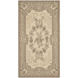 Courtyard Creme and Brown 2'7" x 5' Sisal Weave Outdoor Area Rug